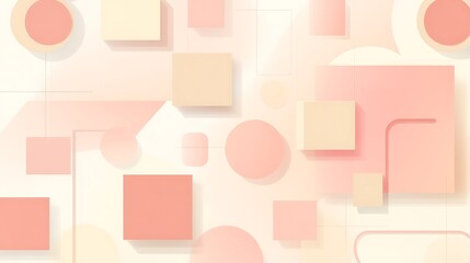 Abstract Pastel Shapes Geometric Background Design