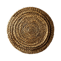 Woven Placemats in Natural Seagrass Tones Isolated on Transparent Background