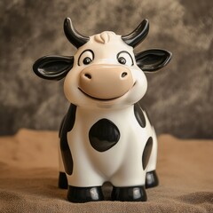 Ceramic Cow Figurine - Modern Simple Cartoon Style, Cute and Attractive Design