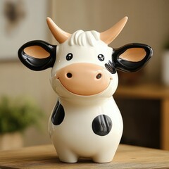 Ceramic Cow Figurine - Modern Simple Cartoon Style, Cute and Attractive Design