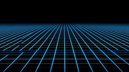 Abstract Blue Grid Lines Extending to Horizon