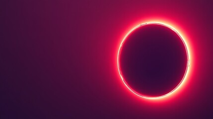 Glowing Red Neon Circle Against Dark Background