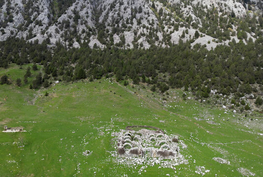 Eynif Tol Khan Caravanserai, located in Ibradi, Antalya, Turkey, was built in the 13th century. It is in a dilapidated state.