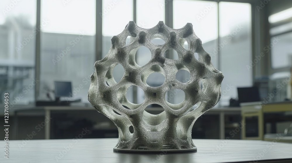 Poster intricate three dimensional filament structure design