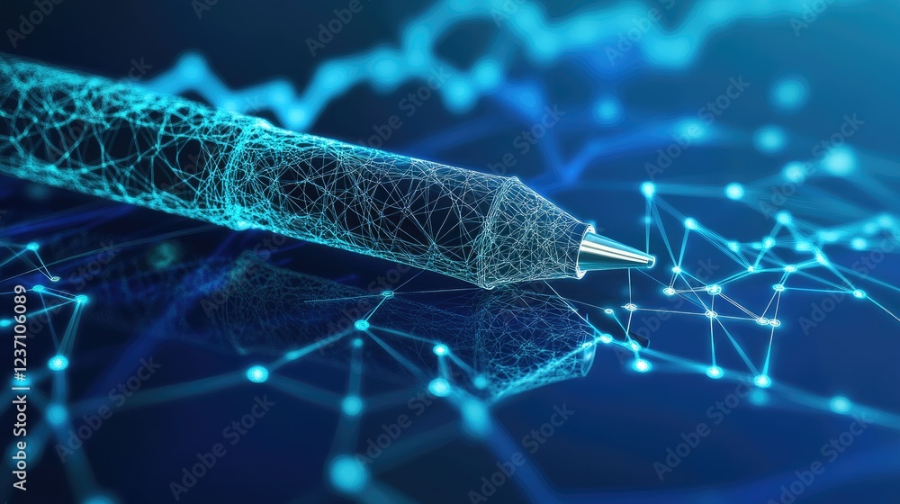 Poster digital pen on network data visualization
