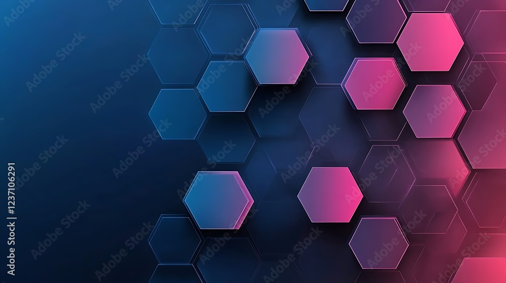 Poster abstract hexagon pattern digital background design