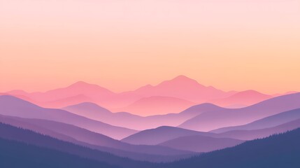 Obraz premium Serene Pink and Purple Mountain Range Landscape