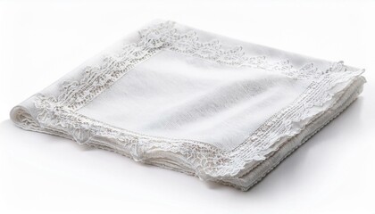 lacy white paper napkin isolated on white background