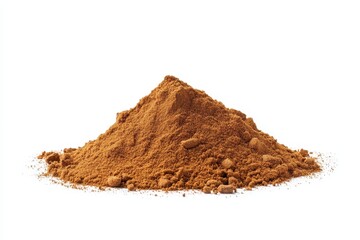 Cinnamon powder line isolated on white background