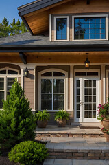 Obraz premium Modern House Exterior Design: Contemporary Home Architecture and Landscaping