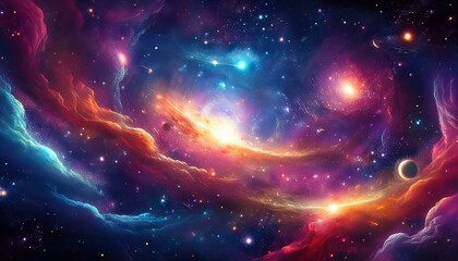 outer space galaxies digital art cosmic colourful stars and nebulas the history