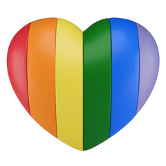 Fototapeta premium Stylized rainbow heart. LGBT. Isolated on transparent background