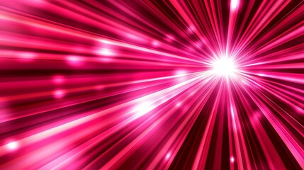 Obraz premium Pink Light Rays Converging Towards Bright Center