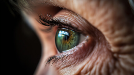 close up of a female eye