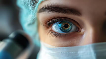close up of female eye