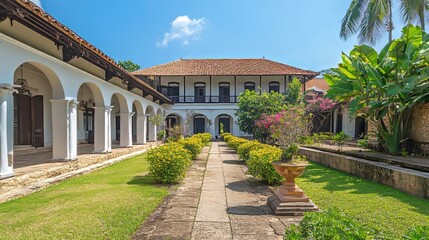 Obraz premium The Galle Dutch fort is an ancient fort that has been around for over 4 centuries. It's a treasure trove of history and architecture, with beautiful buildings and ruins to explore.
