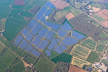 Aerial view of a solar farm	