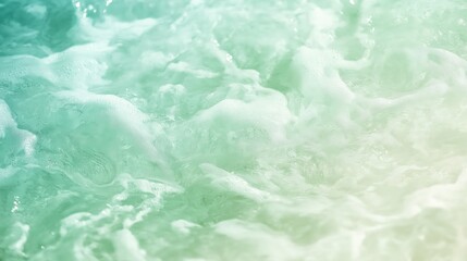 Obraz premium Turquoise Green Seafoam Texture Soft Light Abstract Ocean Wave Bubbles Background