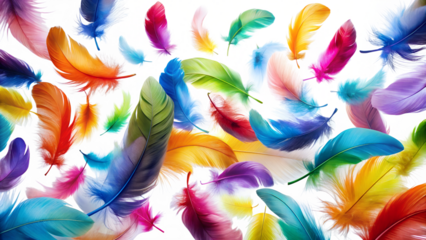 colorful feathers seamless pattern