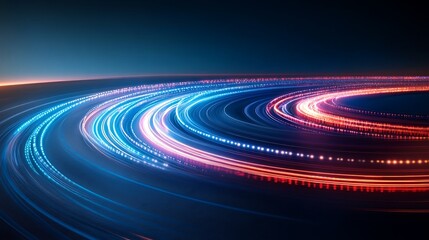 Fototapeta premium Abstract swirling light trails create vibrant cosmic patterns