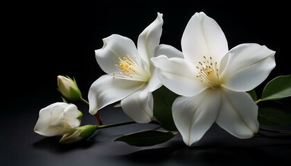 Obraz premium elegant white flora blossoming on black history