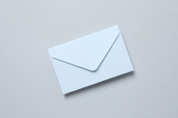 Paper envelope on gray background
