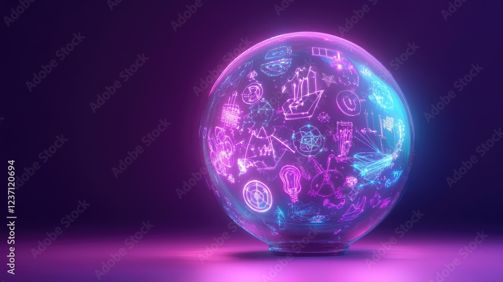 Poster a glass sphere encapsulating numerous ideas and concepts