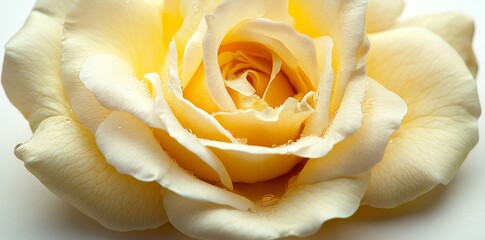 An isolated yellow rose on a white surface, photographed with an urban exploration approach