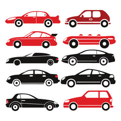 Different modern cars silhouettes vector-7