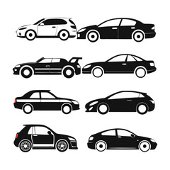 Different modern cars silhouettes vector-9
