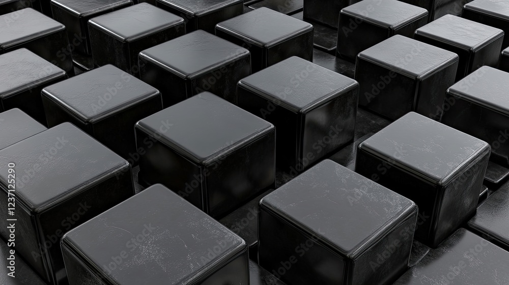Poster abstract black cubes pattern background design