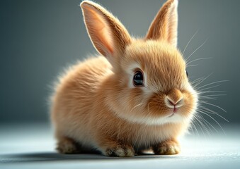 Obraz premium Adorable and fluffy bunny rabbit isolated against a white background - studio shot