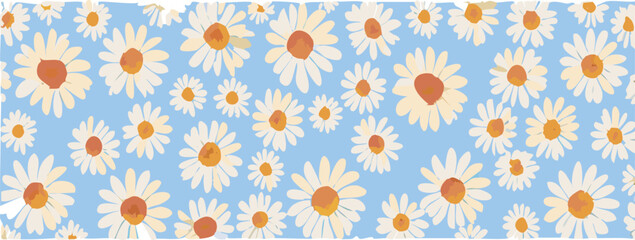 Obraz premium Vintage daisy flower print background, vector illustration