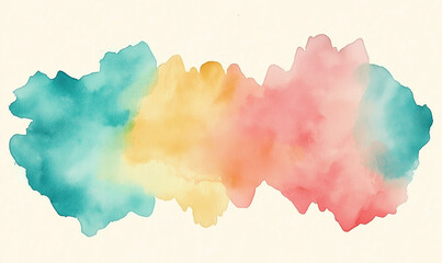 Colorful Abstract Watercolor Theme in Hues of Tea Rose, Blue, and Amber, Evoking Calm and Creativity