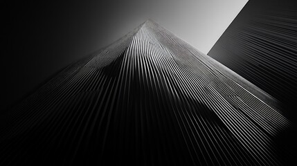 Naklejka premium Abstract Low Angle View of Monochrome Architectural Structure