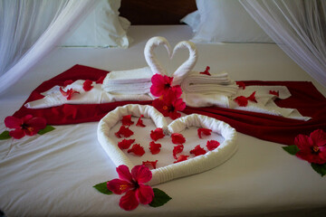 Cama de hotel arrumada