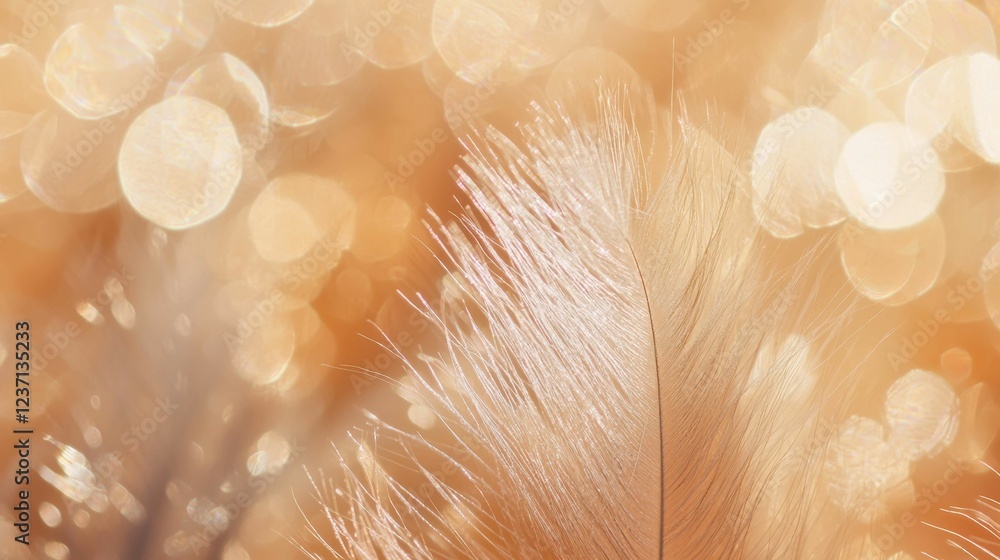 Aufkleber soft feather on warm background with beautiful bokeh effect