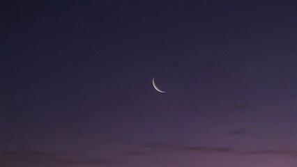 Moon in the purple sky