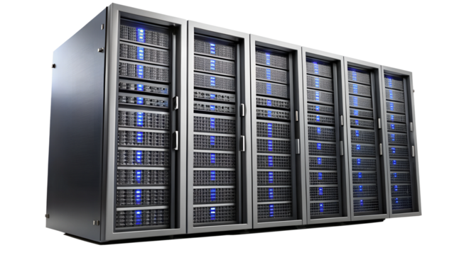 server rack with servers