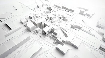 Architectural Model Shows Cityscape Design With People