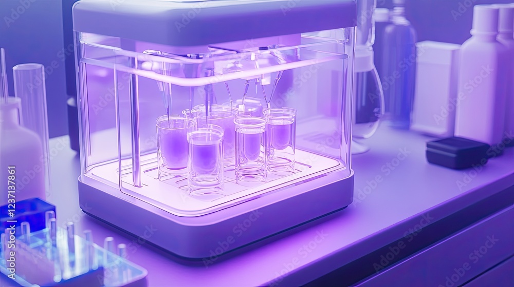 Poster automated liquid handling system dispensing samples