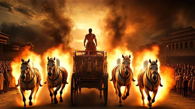 Fiery Chariot Race: A Triumphant Roman Spectacle