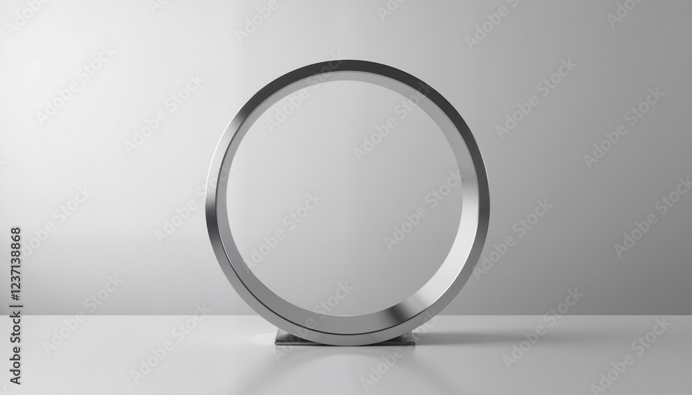 Aufkleber modern metallic circular frame on minimalistic background
