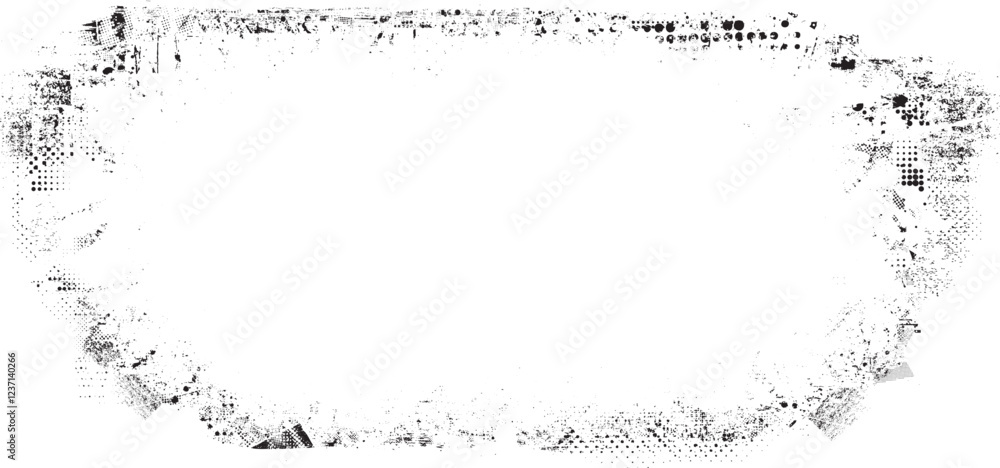 Poster Vector border frames with rough edges . Irregular frame template collection . distress texture . Grunge frame borders isolated on the background . Rough edges effect . 
