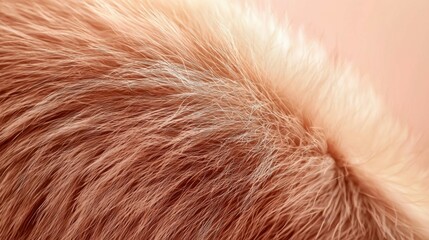 Soft Texture of Faux Fur in Gentle Peach Color Close-Up Photography