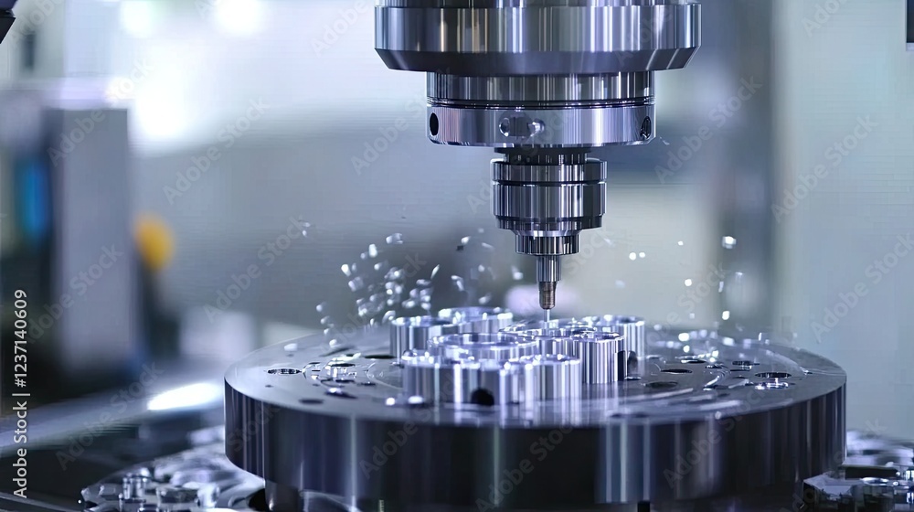 Aufkleber precision machining of a metal component using a cnc mill