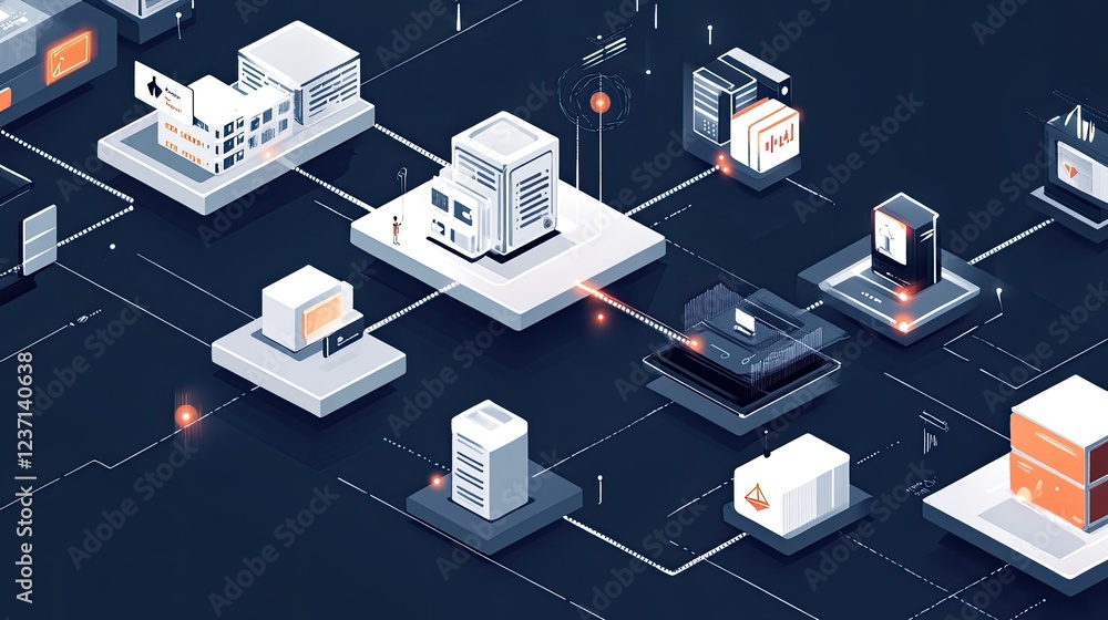 Poster networked data centers securely processing information