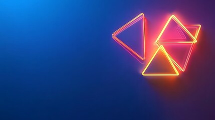 Naklejka premium Neon Triangles Abstract Geometric Design