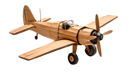 cardboard cartoon airplane, PNG