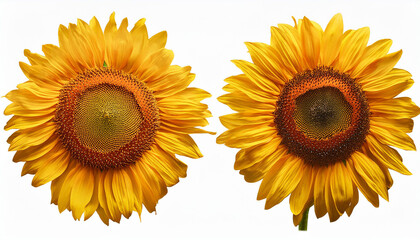 Obraz premium isolated beautiful sunflower on white background with clipping path